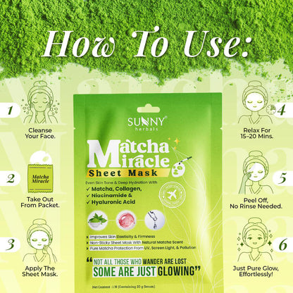 Sunny Herbals Matcha Miracle Sheet Mask
