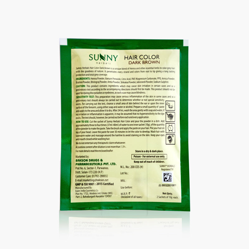 Sunny Herbals Hair Color with Henna, Amla, Shikakai and Bhringraj 10 Gm