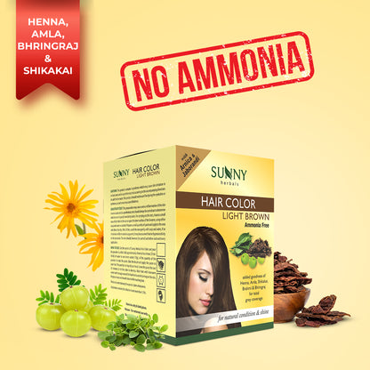 Sunny Herbals Hair Color with Henna, Amla, Shikakai and Bhringraj 20 Gm