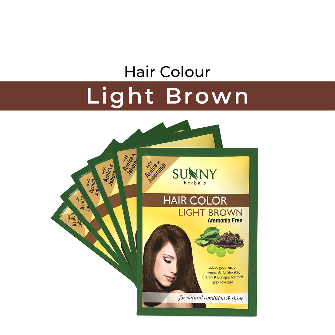 Sunny Herbals Hair Color with Henna, Amla, Shikakai and Bhringraj 10 Gm