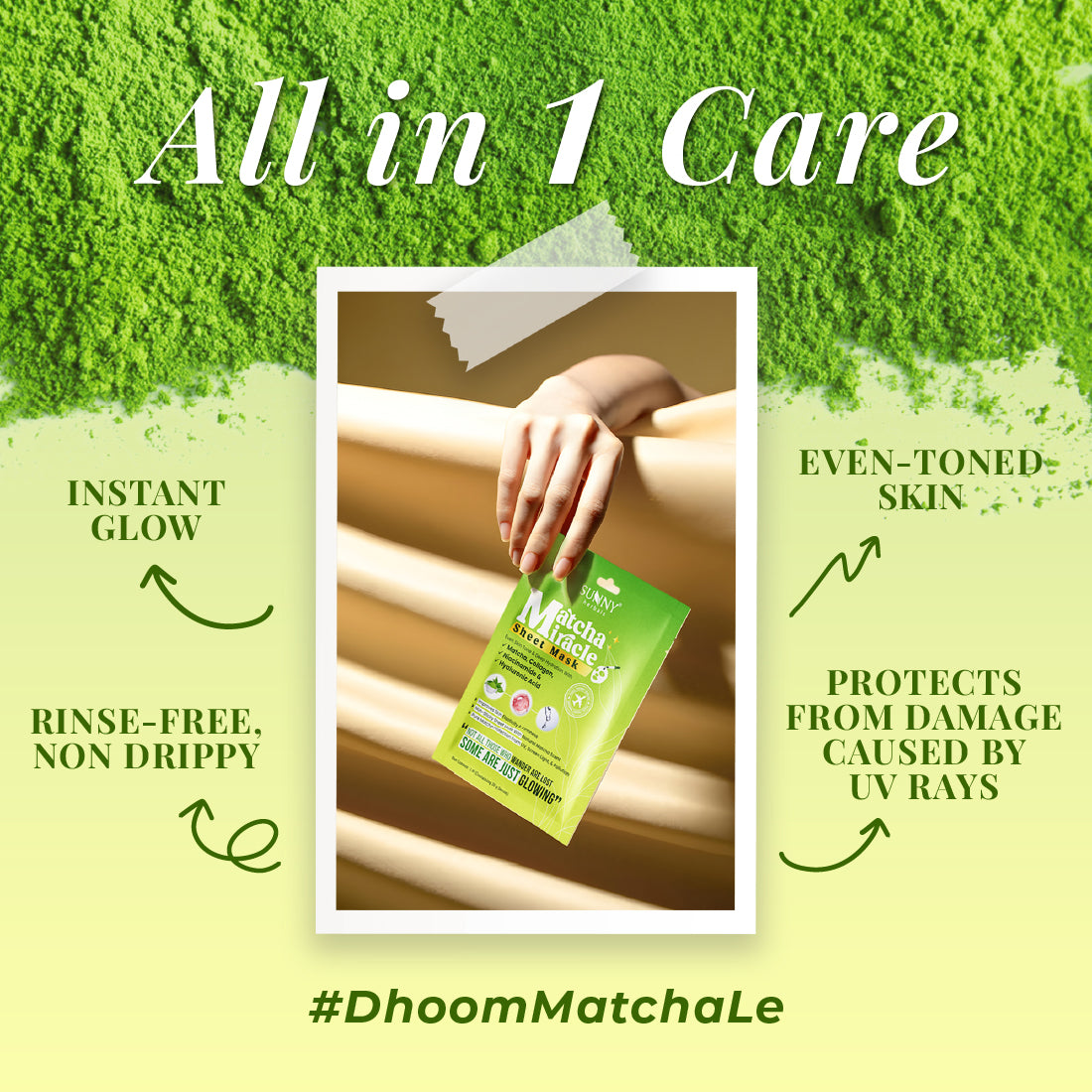Sunny Herbals Matcha Miracle Sheet Mask