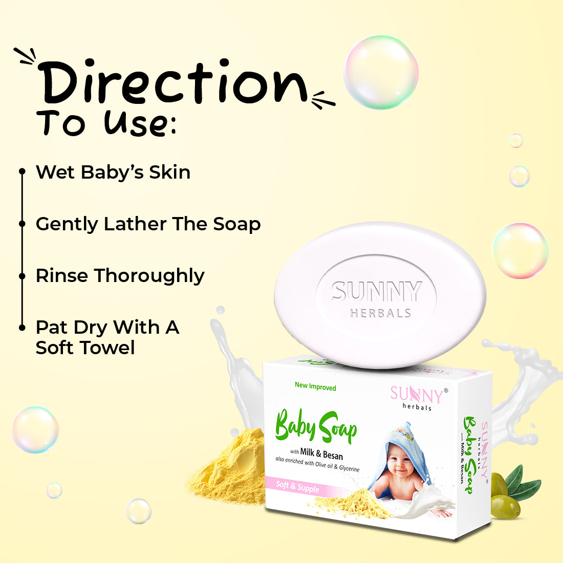 Baby Soap With Milk & Besan - 75g
