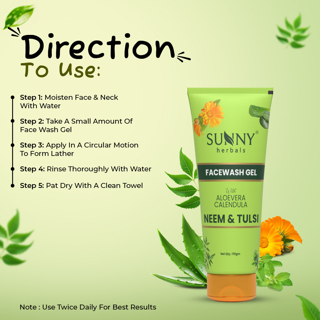 Face Wash Gel (With Neem And Tulsi)-110gms