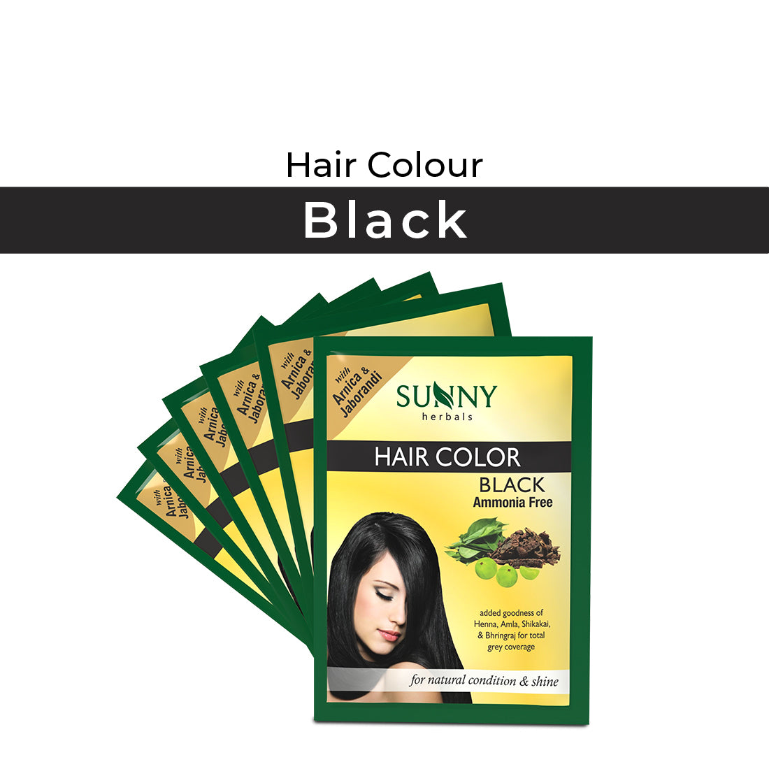 Sunny Herbals Hair Color with Henna, Amla, Shikakai and Bhringraj 10 Gm