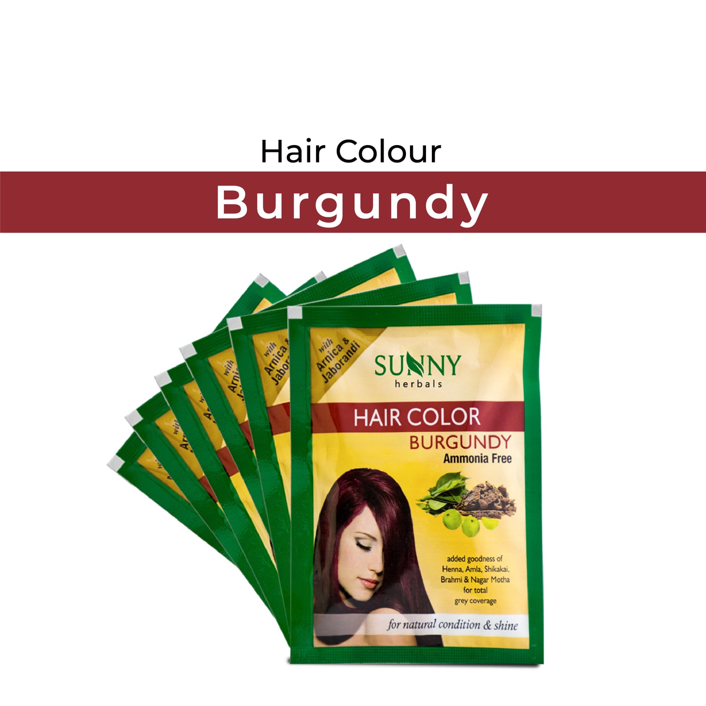 Sunny Herbals Hair Color with Henna, Amla, Shikakai and Bhringraj - 10 GM
