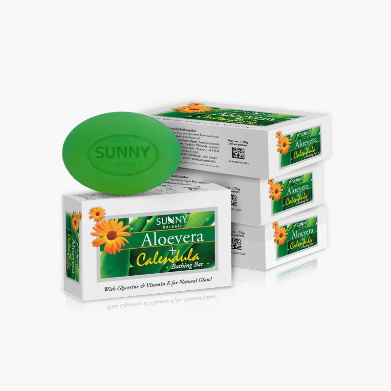 Aloevera+Calendula Bathing Bar - 75 Gms