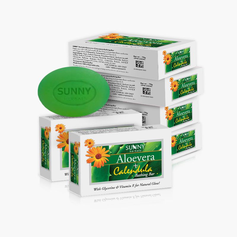 Aloevera+Calendula Bathing Bar - 75 Gms
